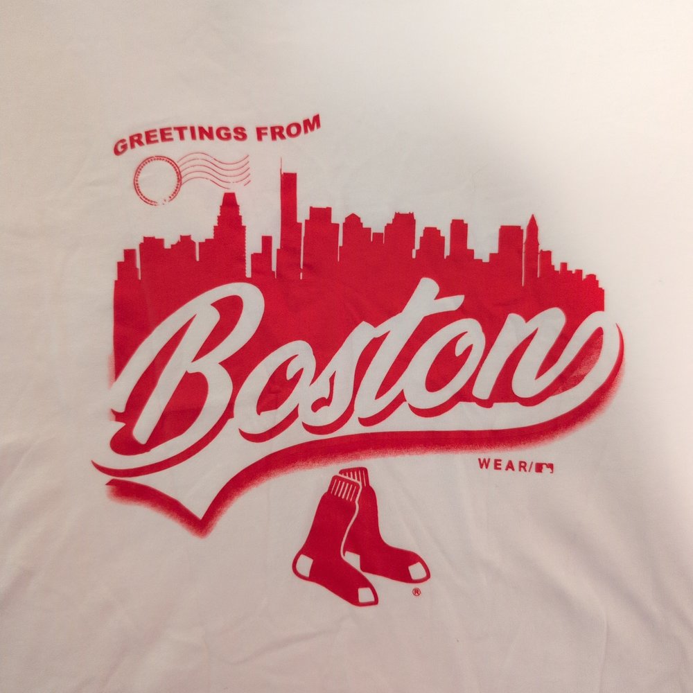 Wear by Erin Andrews White Boston Graphic Long Sleeve Tee‎ L - Picture 4 of 5